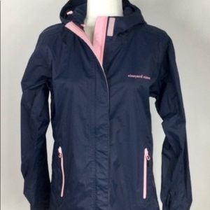 Like New Vineyard Vines Rain Jacket Navy/Pink